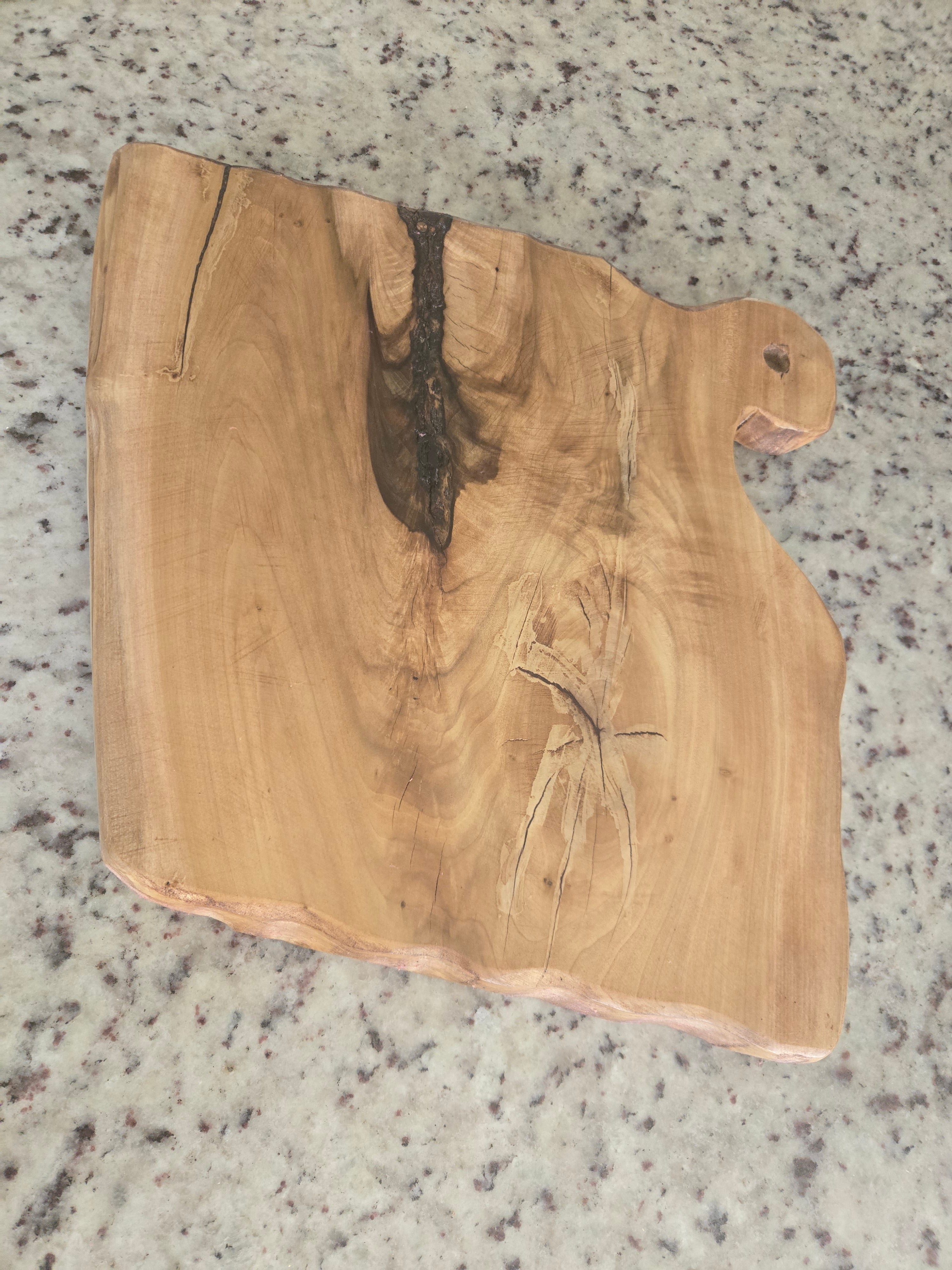Handcrafted Coffee-Stained Serving Board