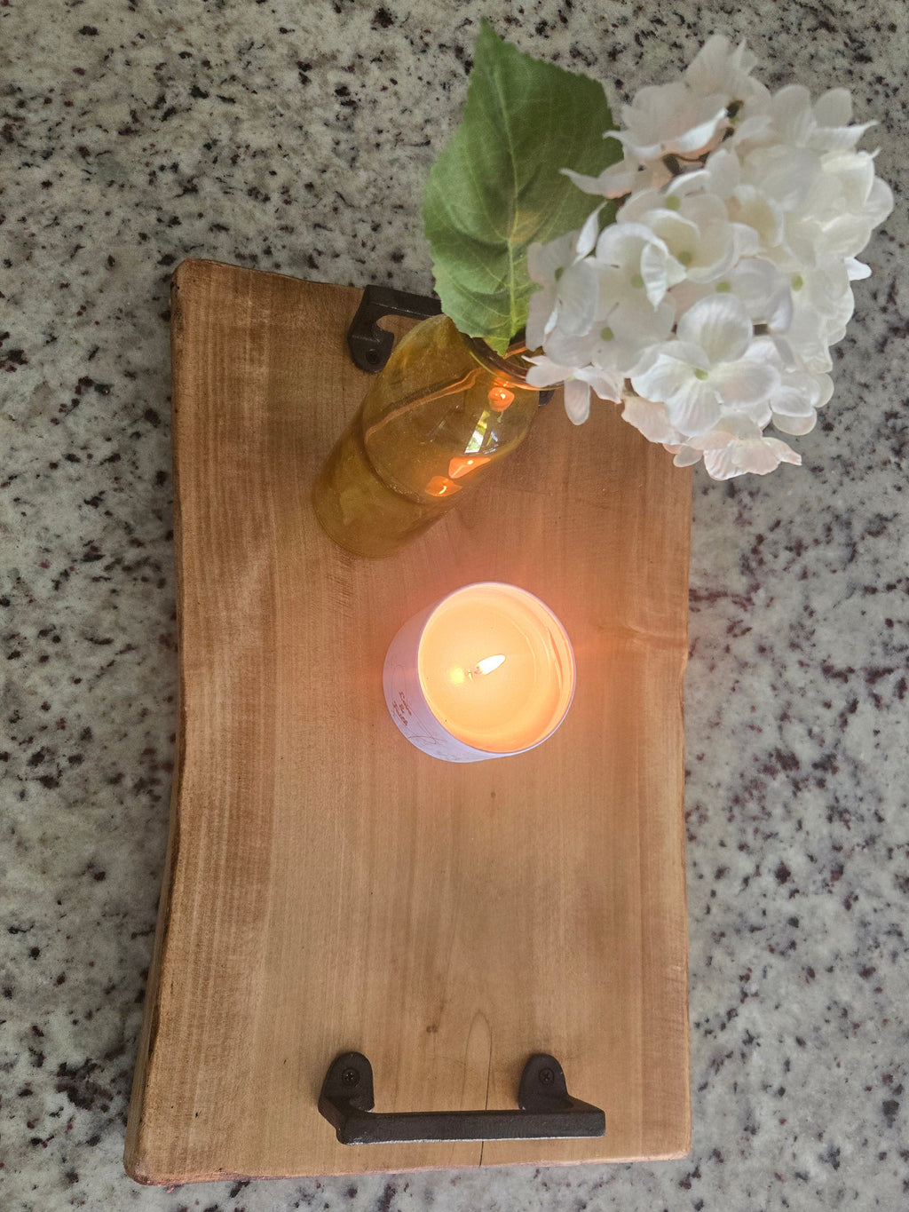 Rustic Coffee-Stained Wood Tray / Charcuterie Board