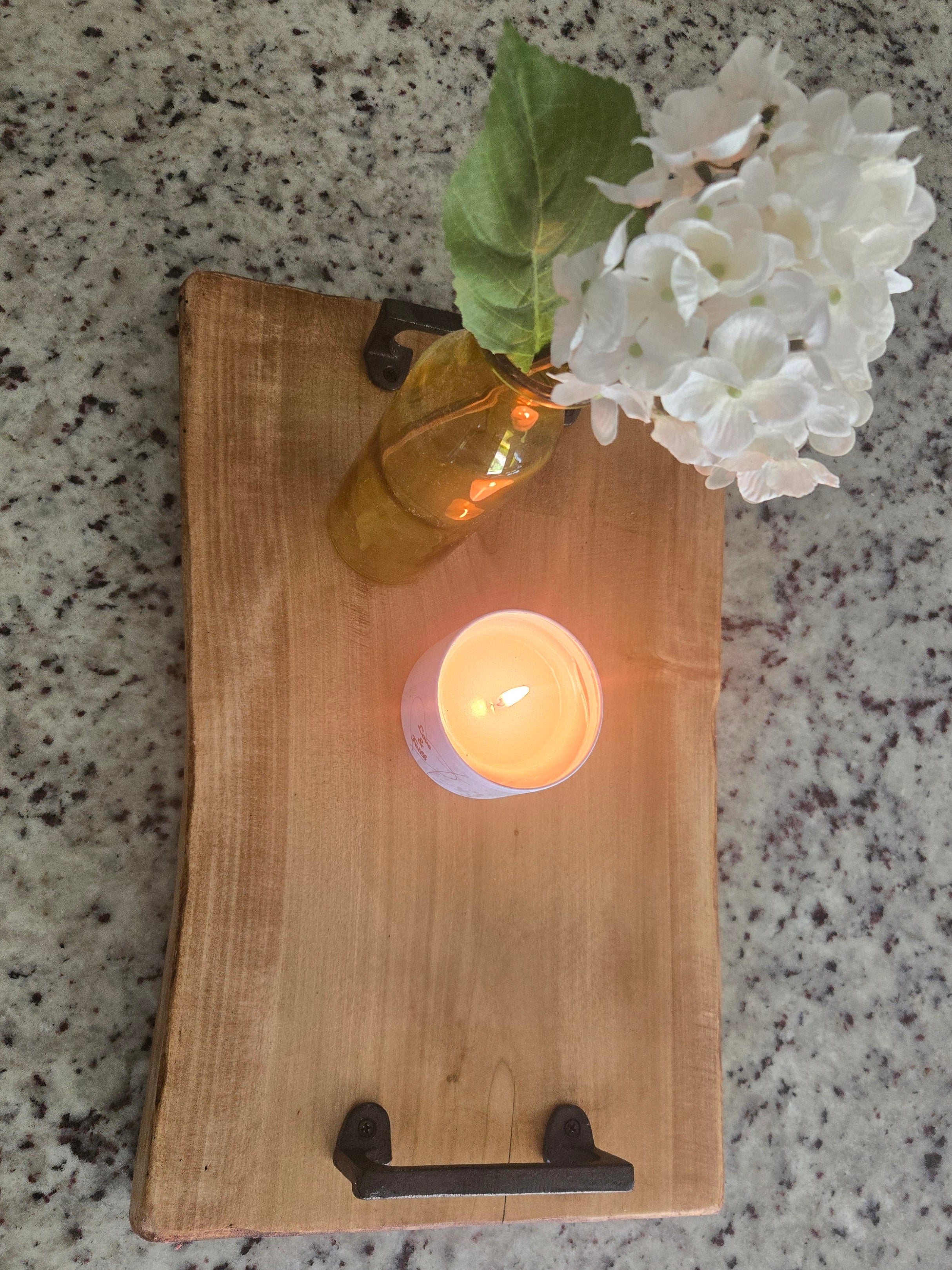 Rustic Coffee-Stained Wood Tray / Charcuterie Board