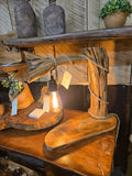 Rustic Wood Edison Bulb Lamp