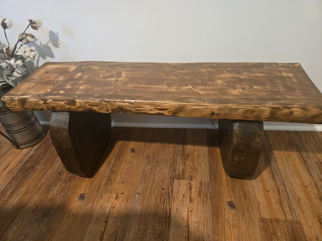 Handcrafted Live Edge Bench