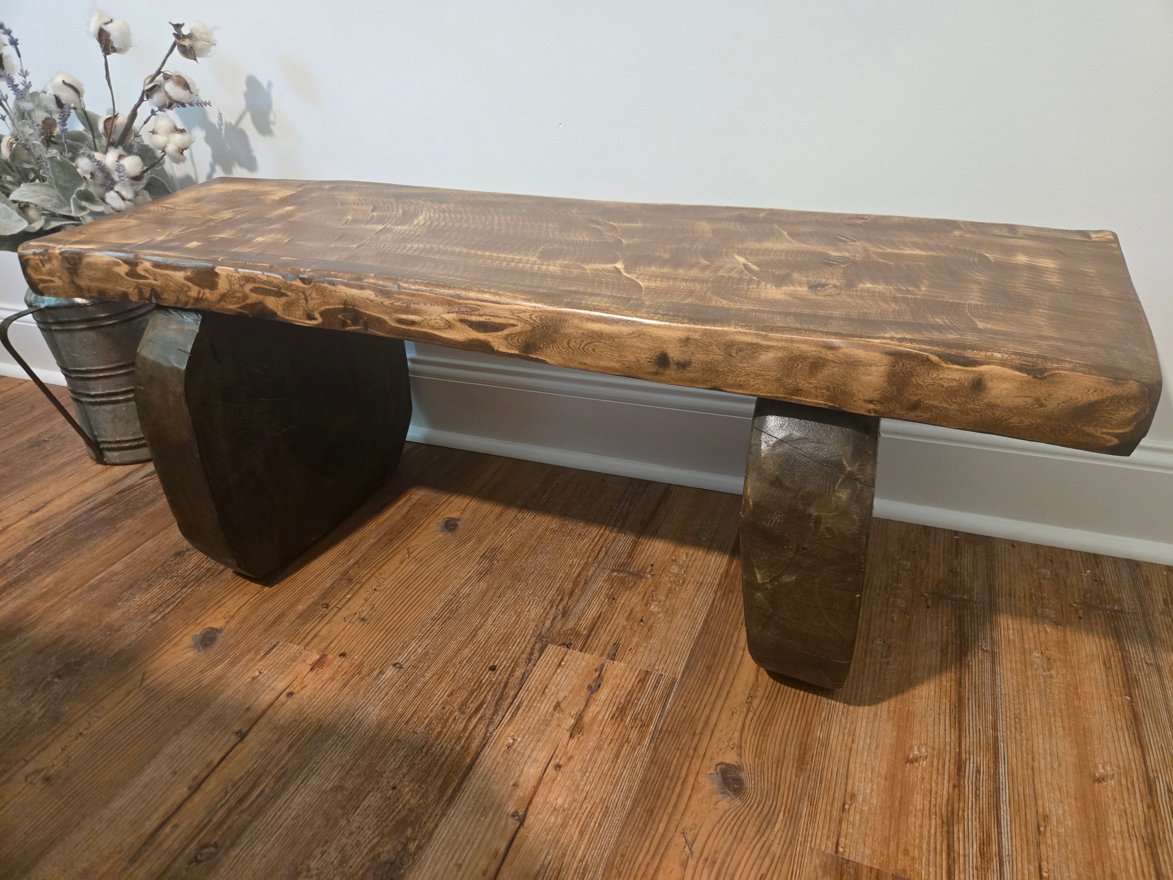 Handcrafted Live Edge Bench
