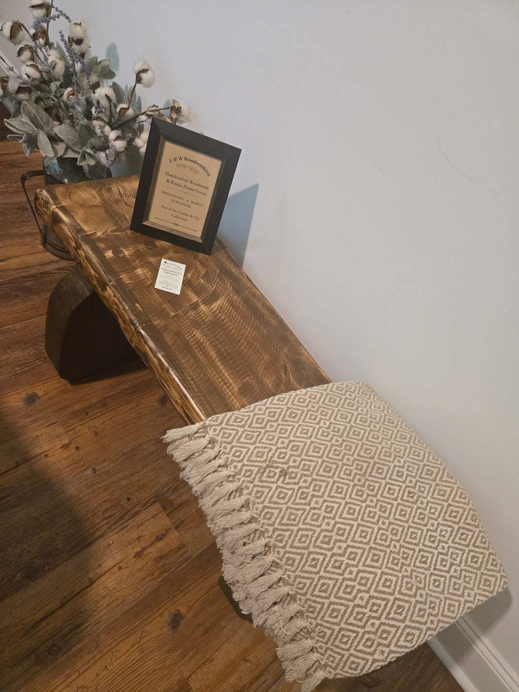Handcrafted Live Edge Bench