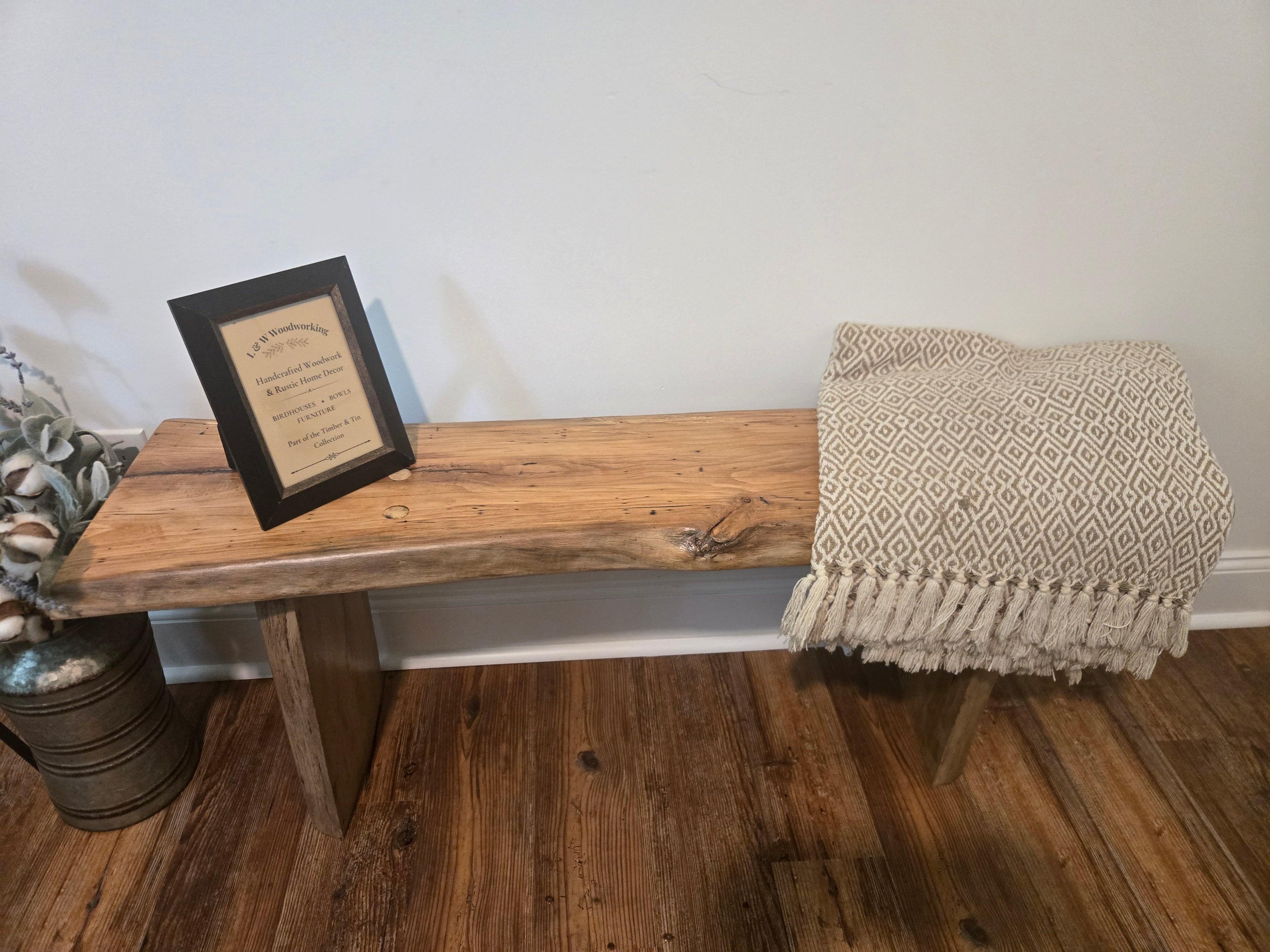 Handcrafted Live Edge Bench