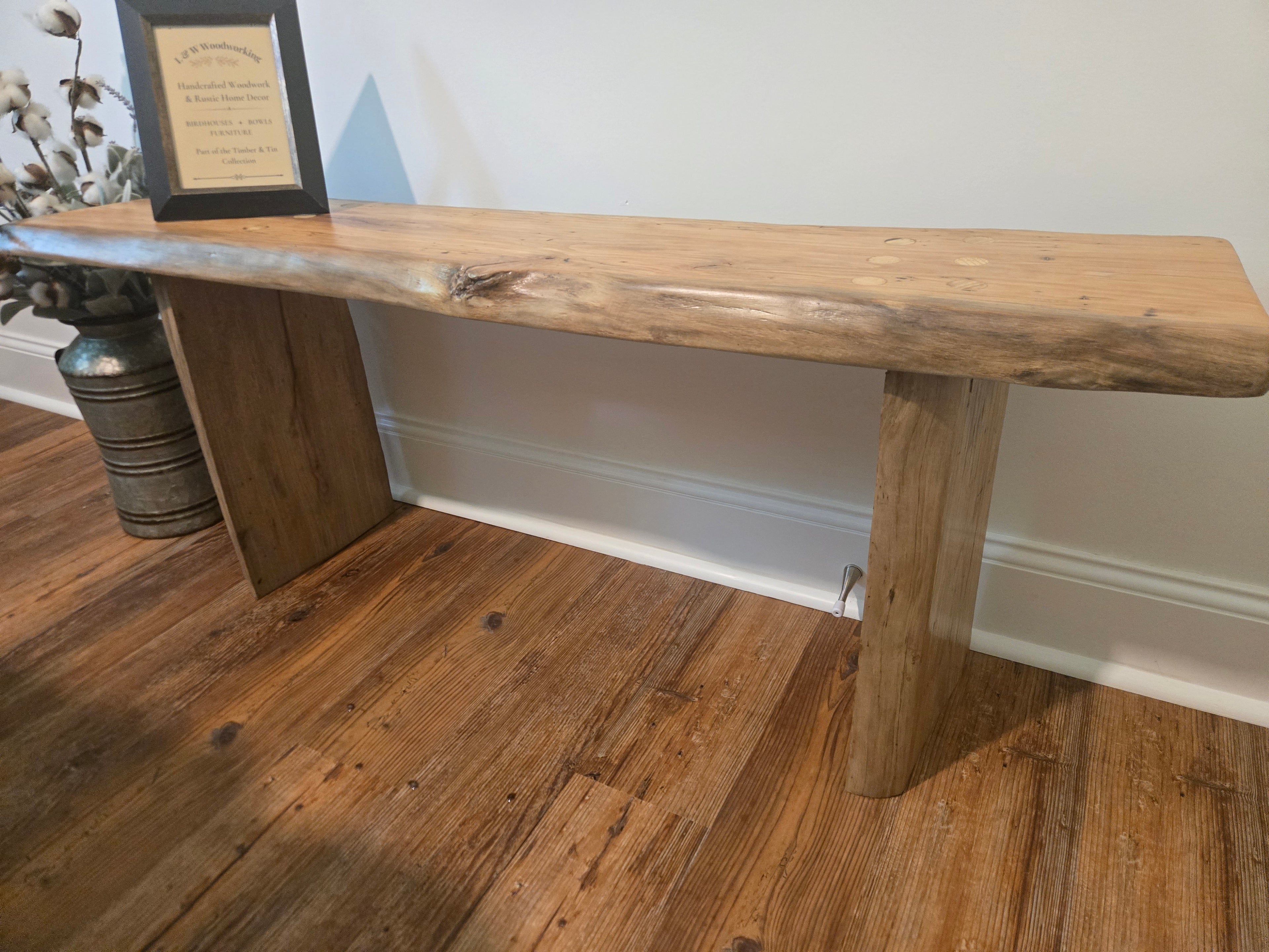 Handcrafted Live Edge Bench
