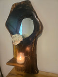 Black Walnut Mirror with Shelf
