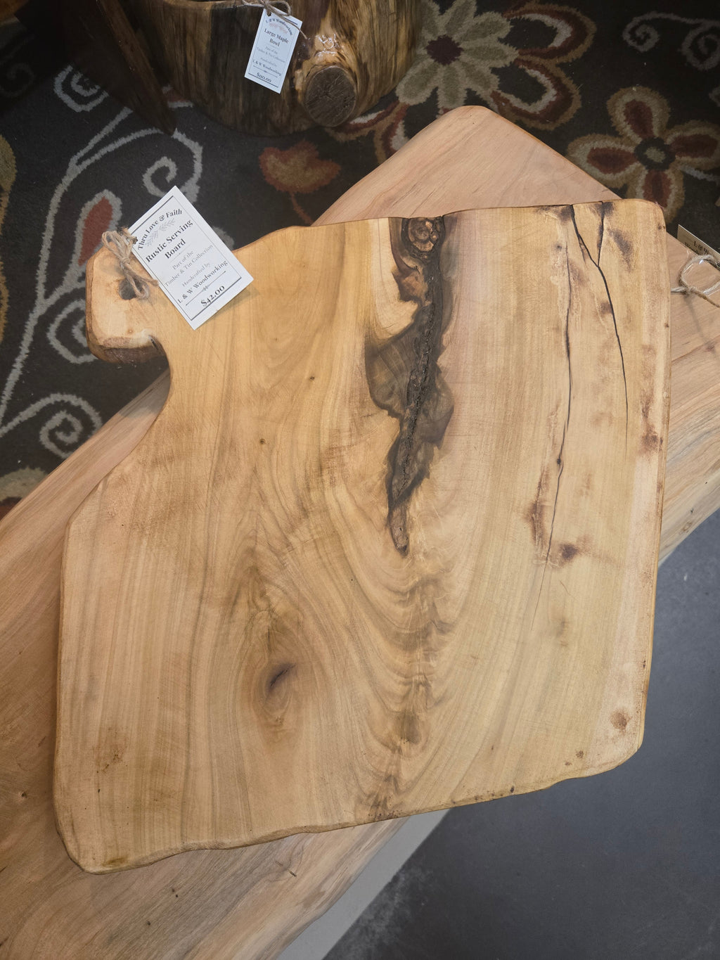 Handcrafted Coffee-Stained Serving Board
