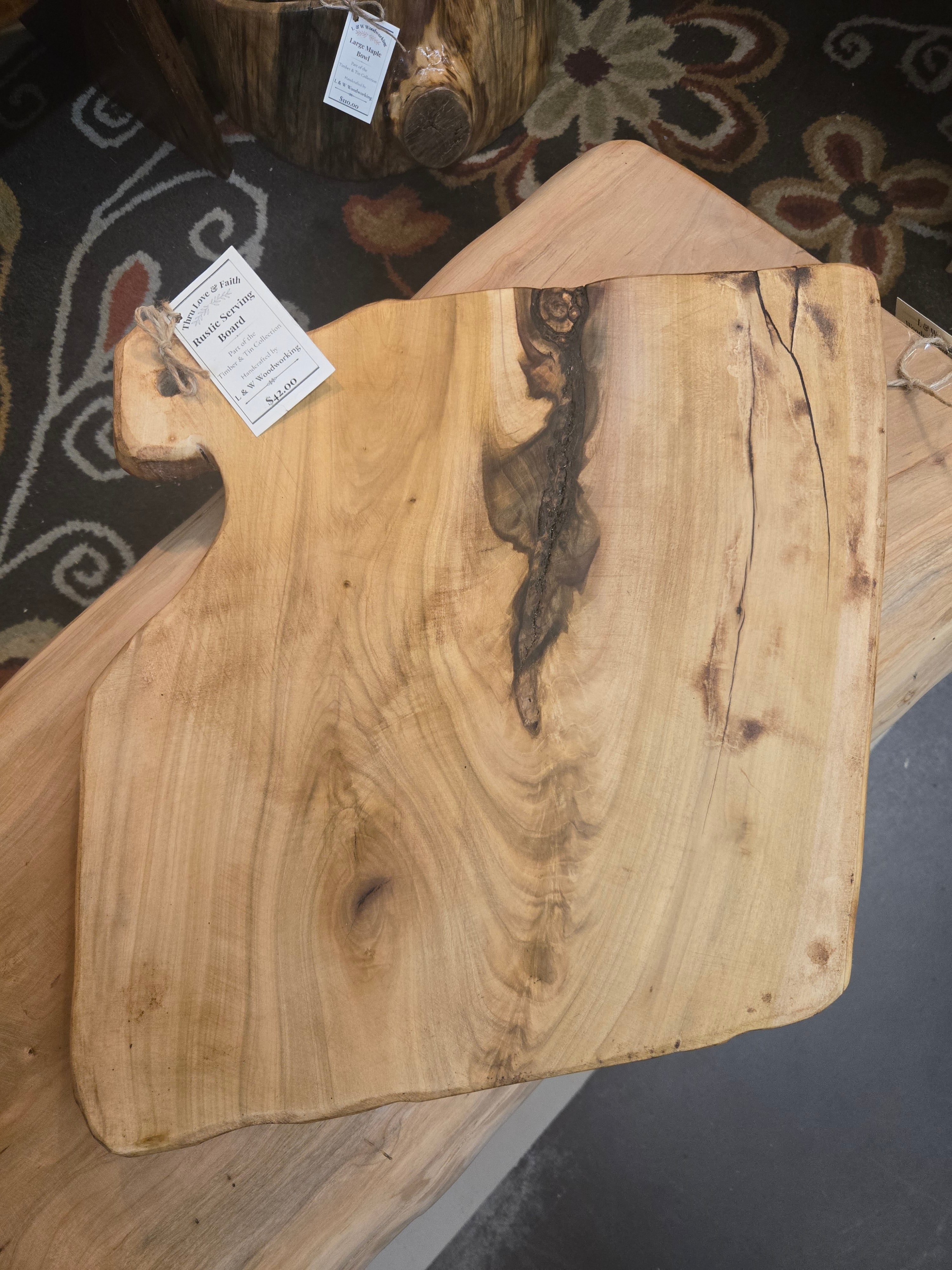 Handcrafted Coffee-Stained Serving Board