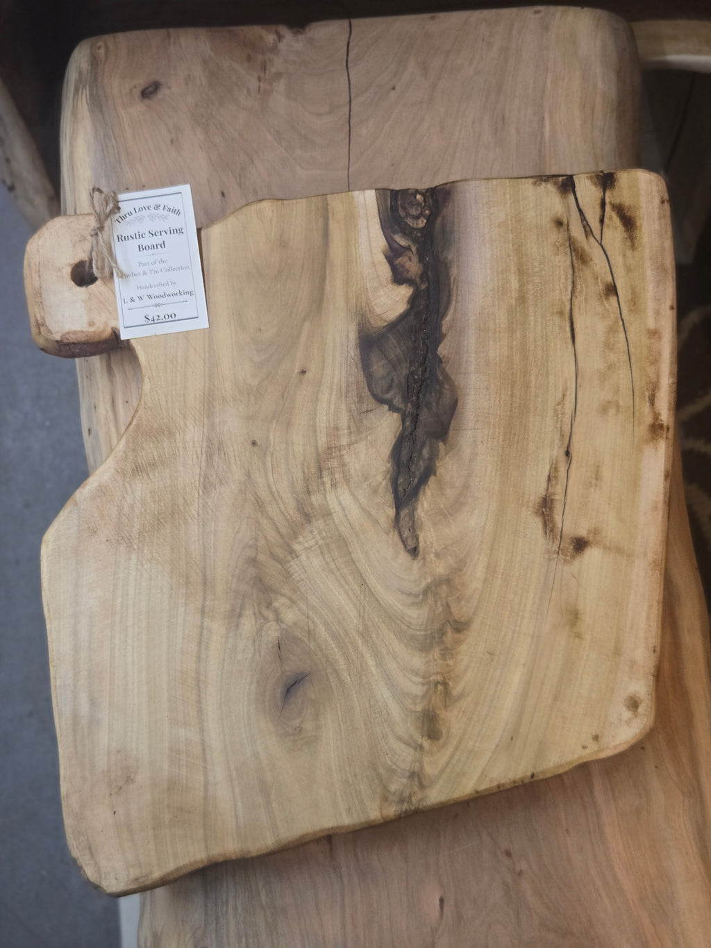 Handcrafted Coffee-Stained Serving Board