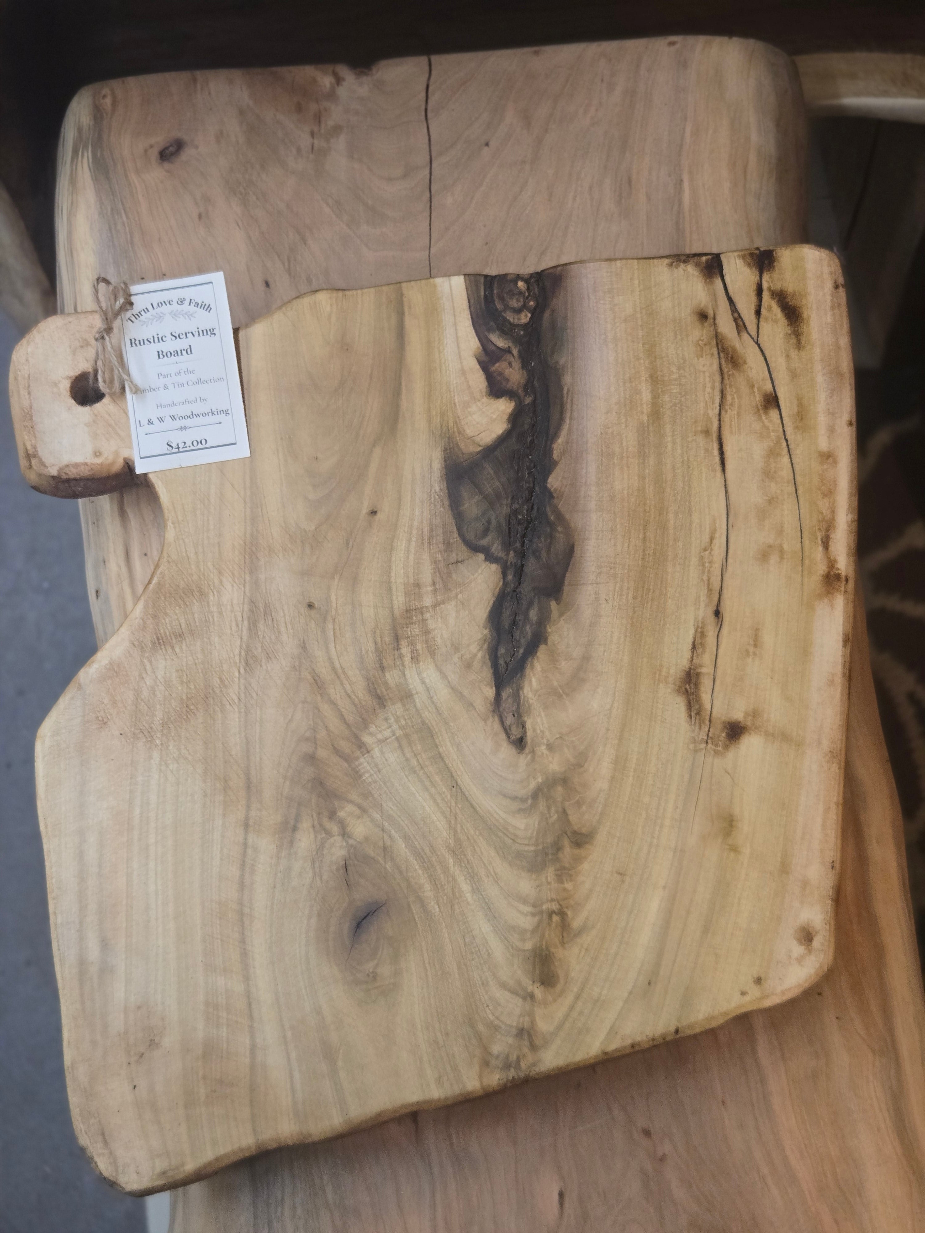 Handcrafted Coffee-Stained Serving Board