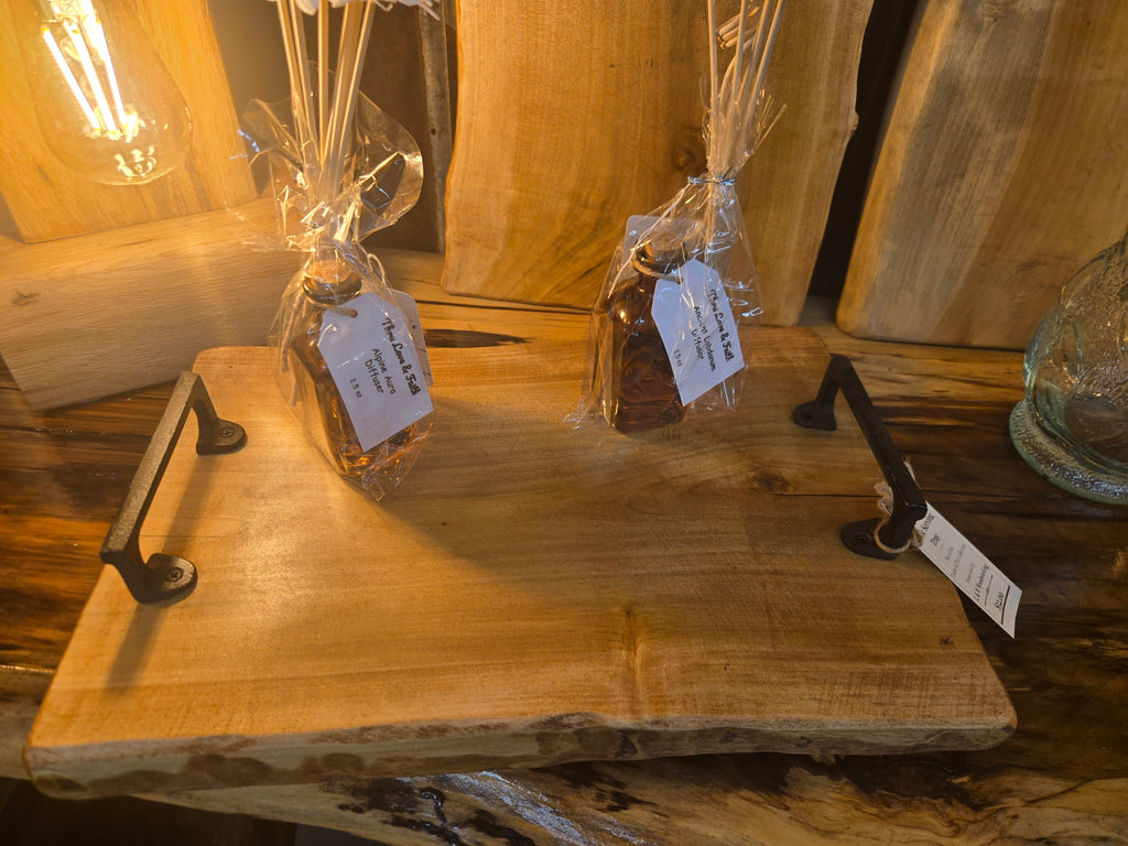 Rustic Coffee-Stained Wood Tray / Charcuterie Board