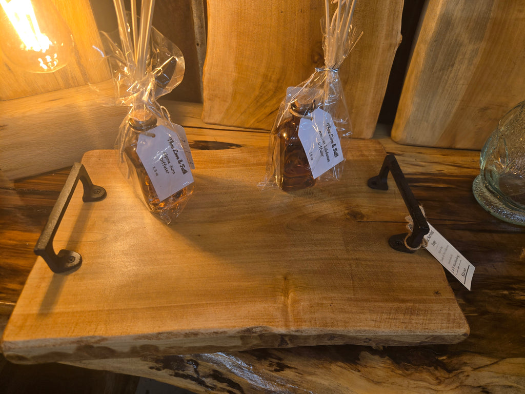 Rustic Coffee-Stained Wood Tray / Charcuterie Board