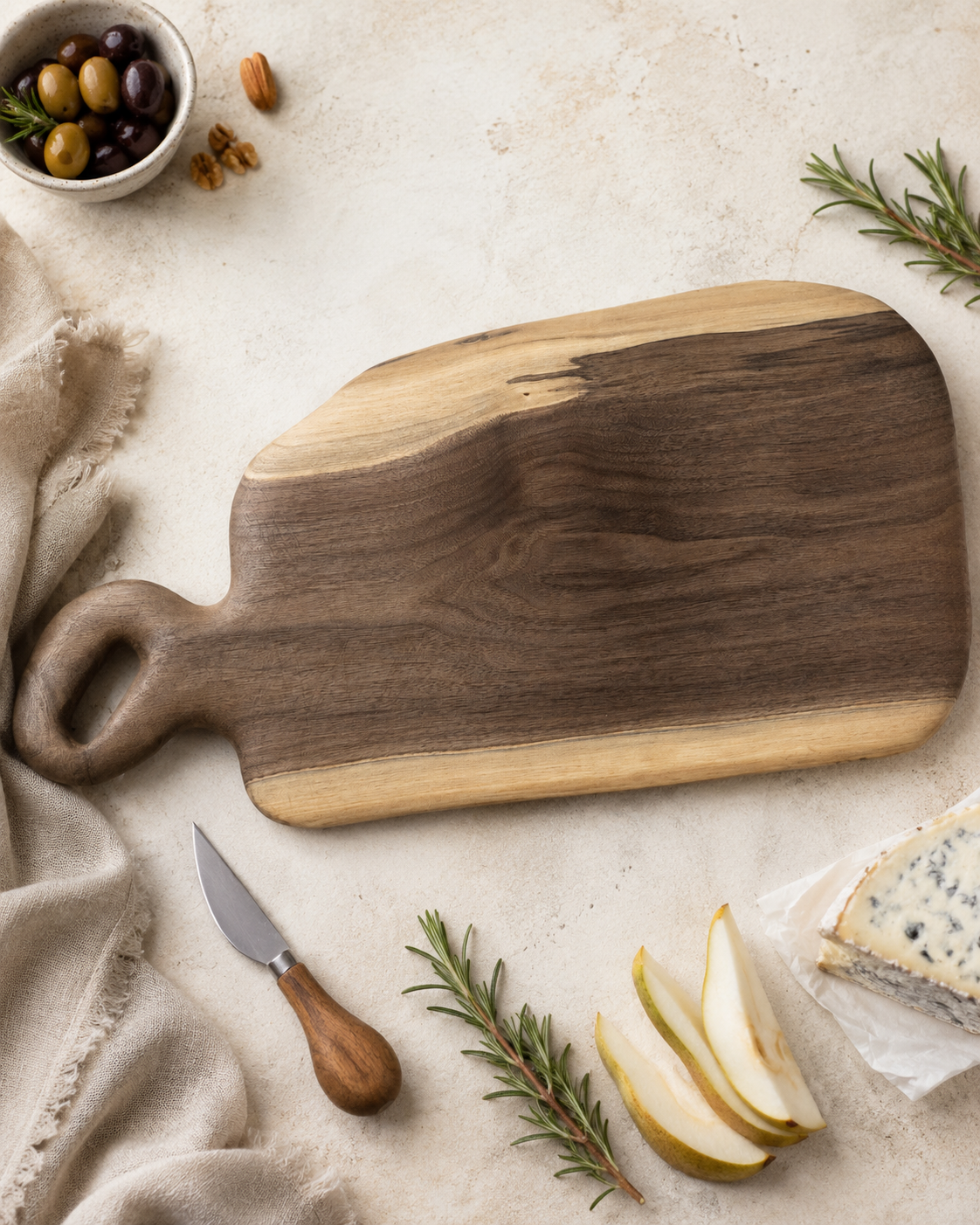 Large Handcrafted Black Walnut Charcuterie & Serving Board