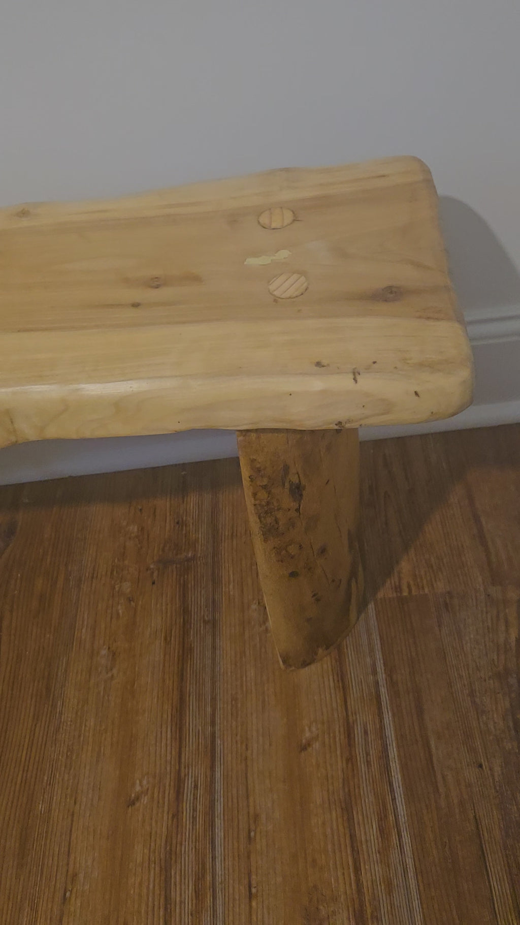 Handcrafted Live Edge Low Bench
